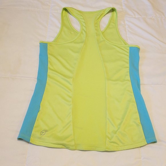 ❣️HP❣️Puma Sports Lifestyle lime green & turq cool cell logo tank top sz: M - Picture 4 of 6